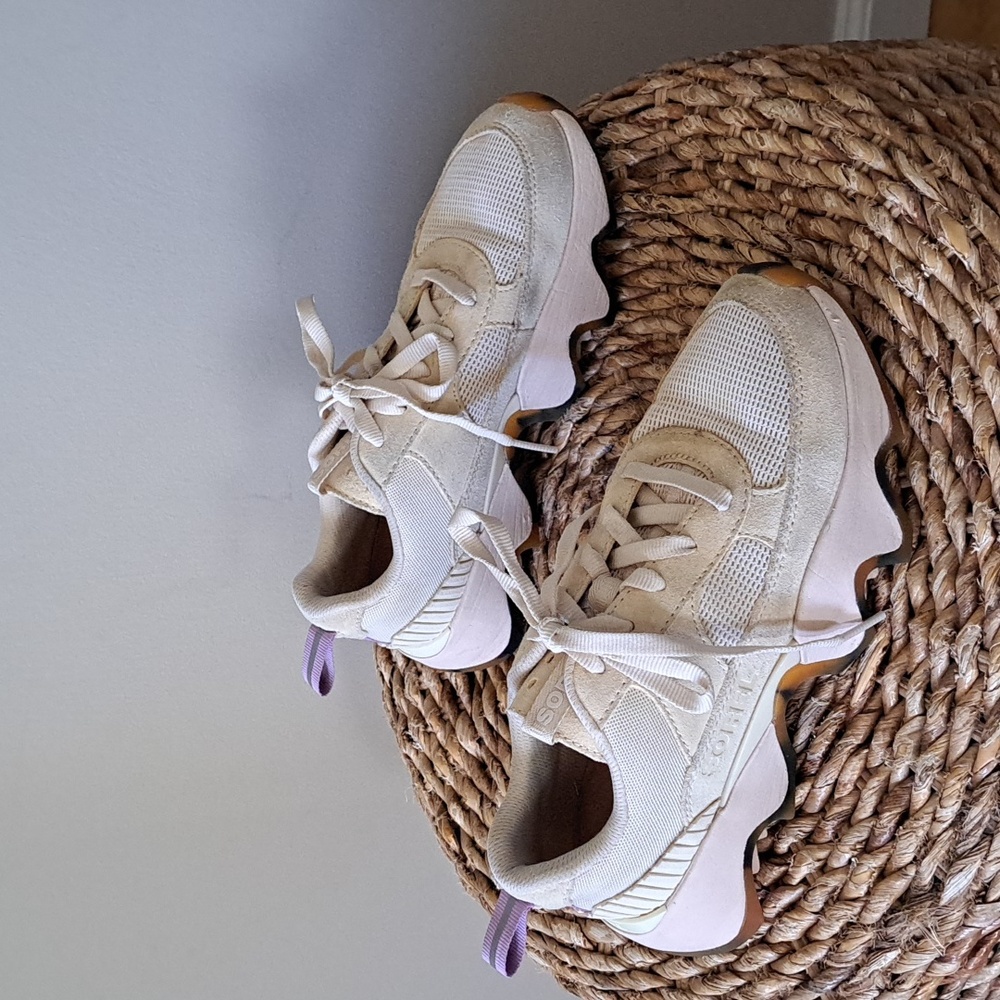 Sorel Womens Kinetic Wonderland Athletic Training Cream Knit Sneakers‎ S-6